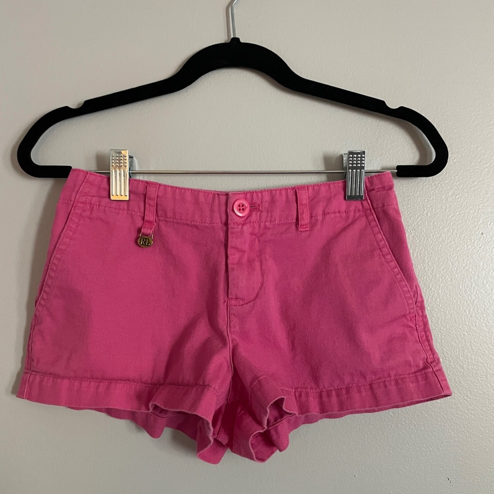 Polo Ralph Lauren Chino Shorts Youth Girls 8 Pink Cotton Classic Preppy
